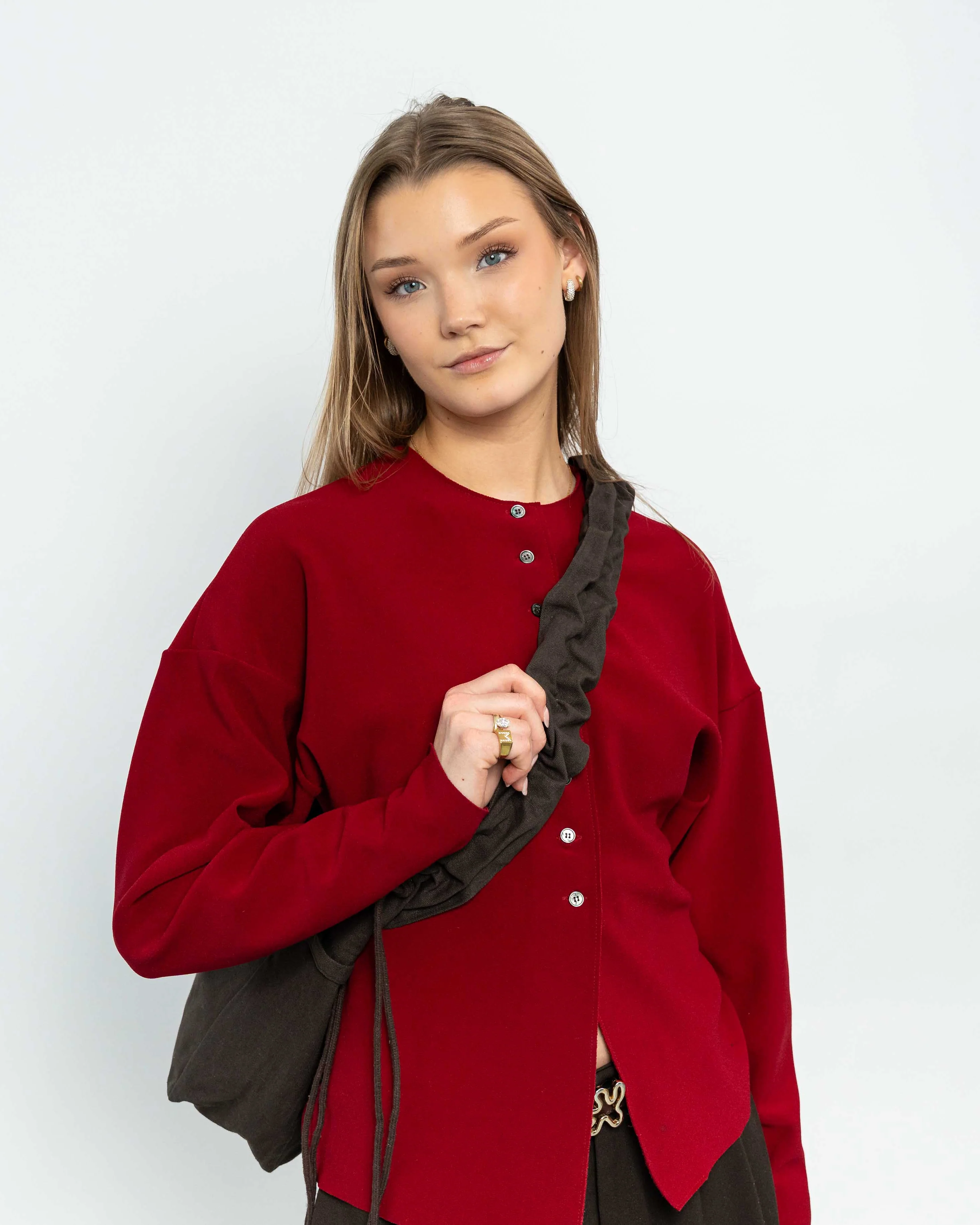 BROWN // RUFFLE MIDI SHOPPER - Image 11