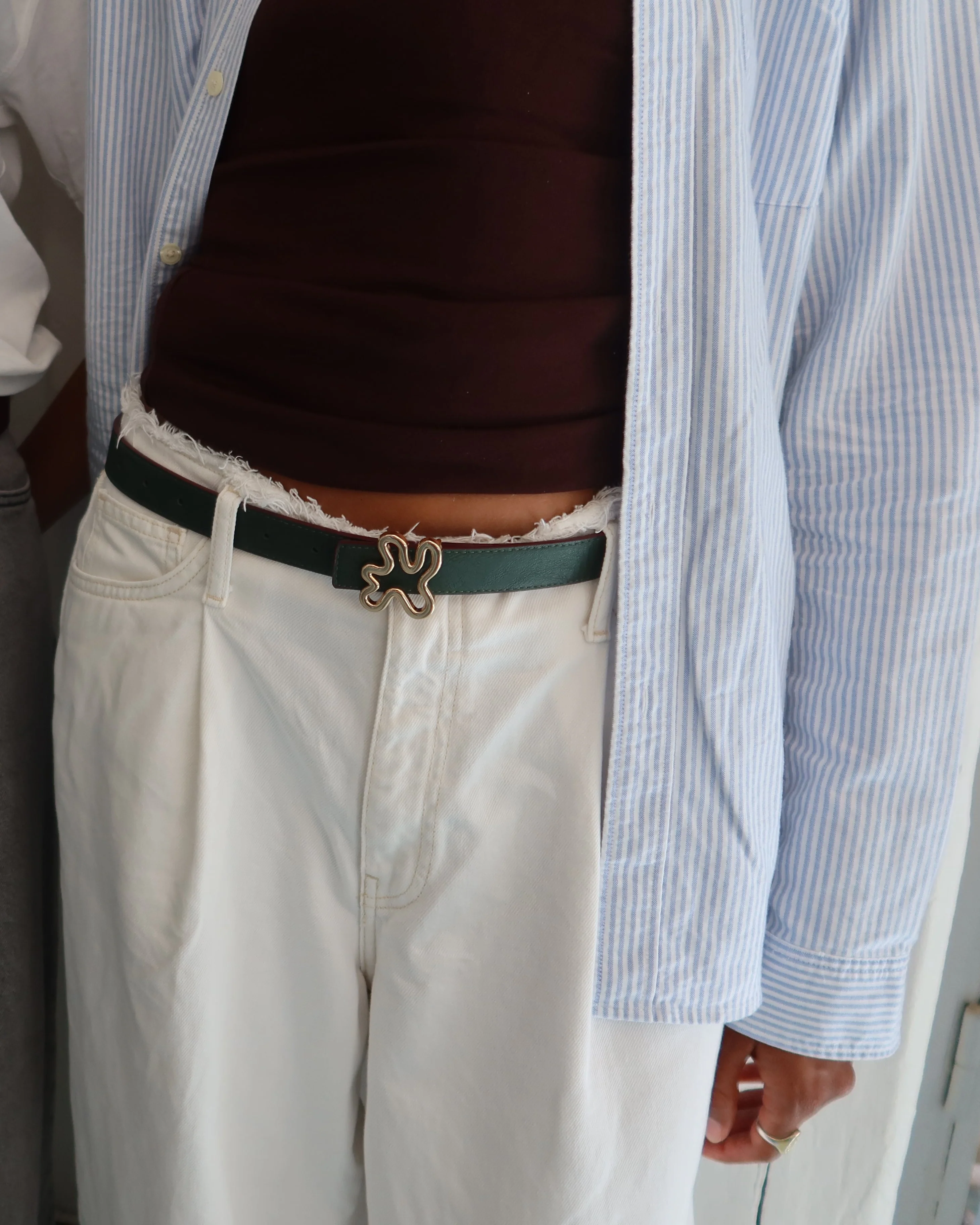 REVERSIBLE BELT STRAP // Burgundy & green - Image 4