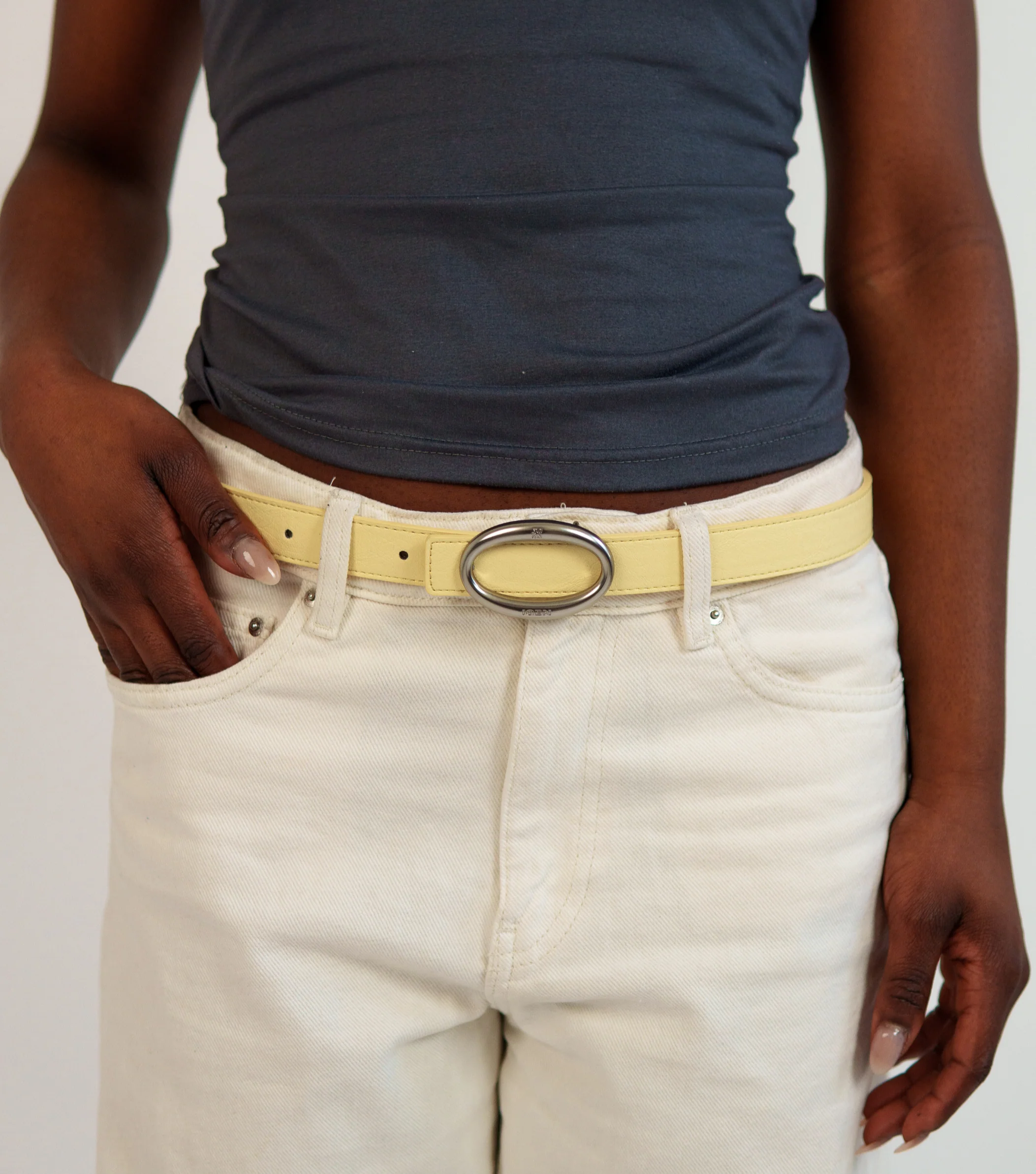 REVERSIBLE BELT STRAP // Butter Yellow & Cream - Image 3