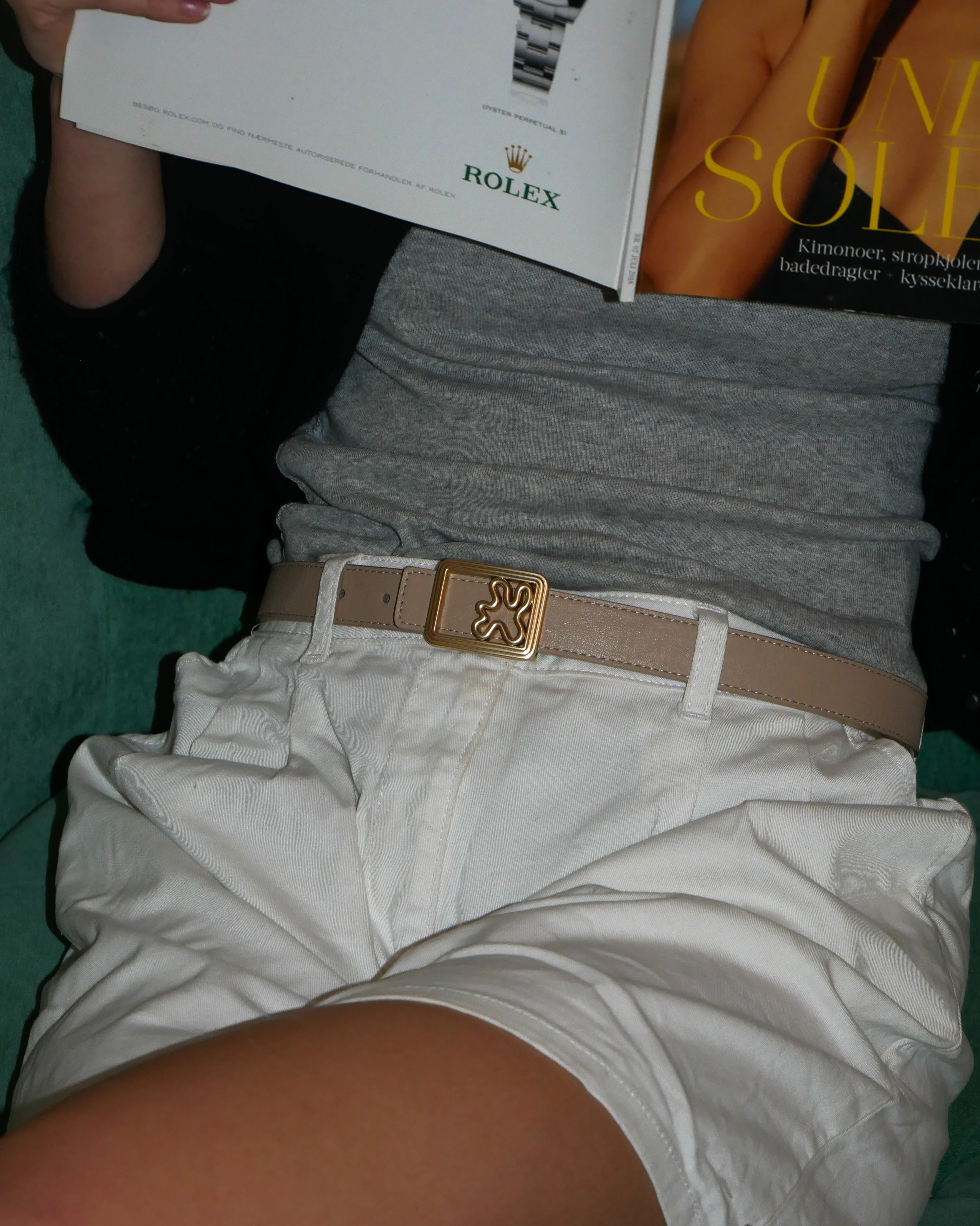 REVERSIBLE BELT STRAP // Light brown & beige - Image 10