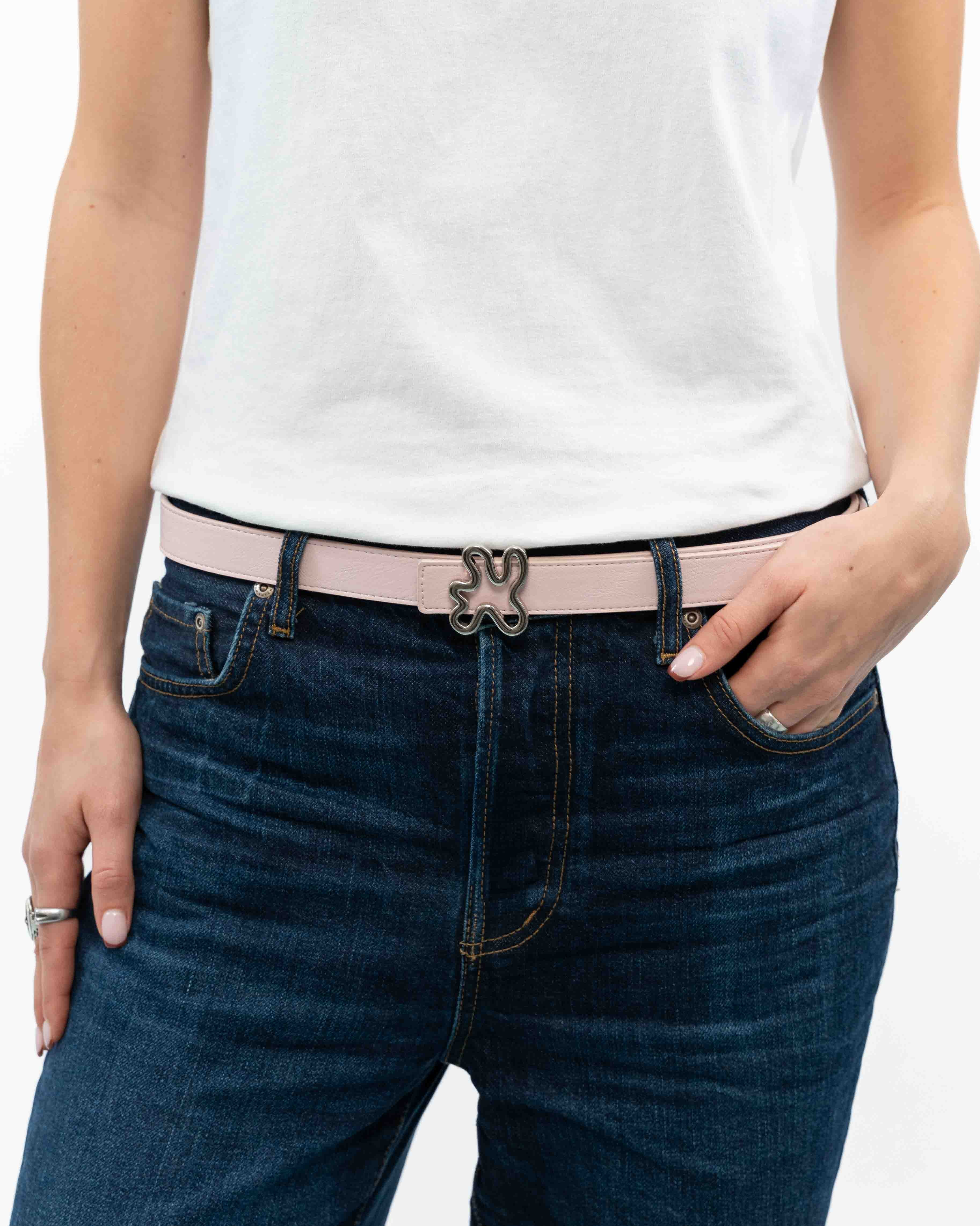 REVERSIBLE BELT STRAP // Pink & light blue - Image 6