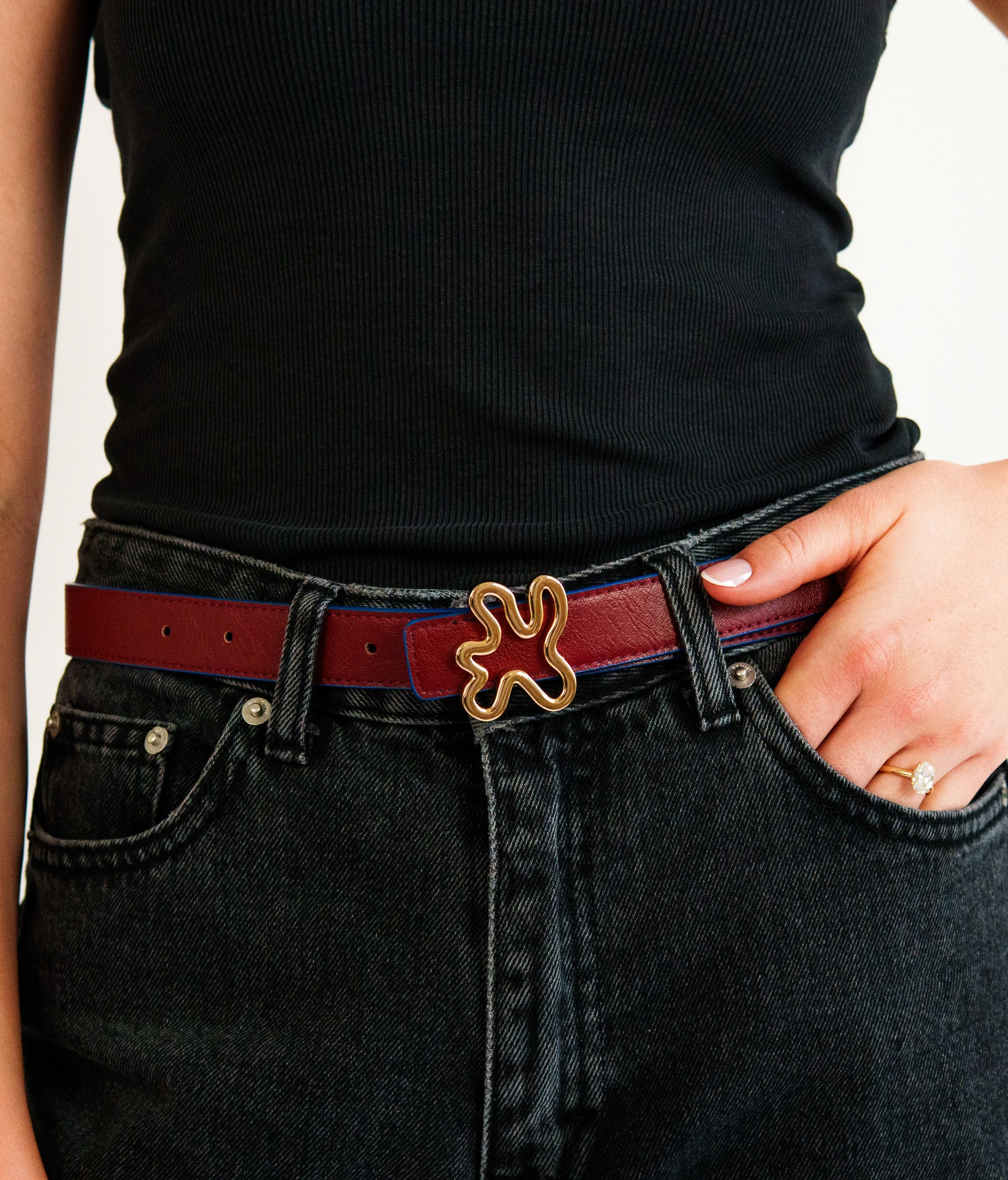 REVERSIBLE BELT STRAP // Red & blue - Image 3