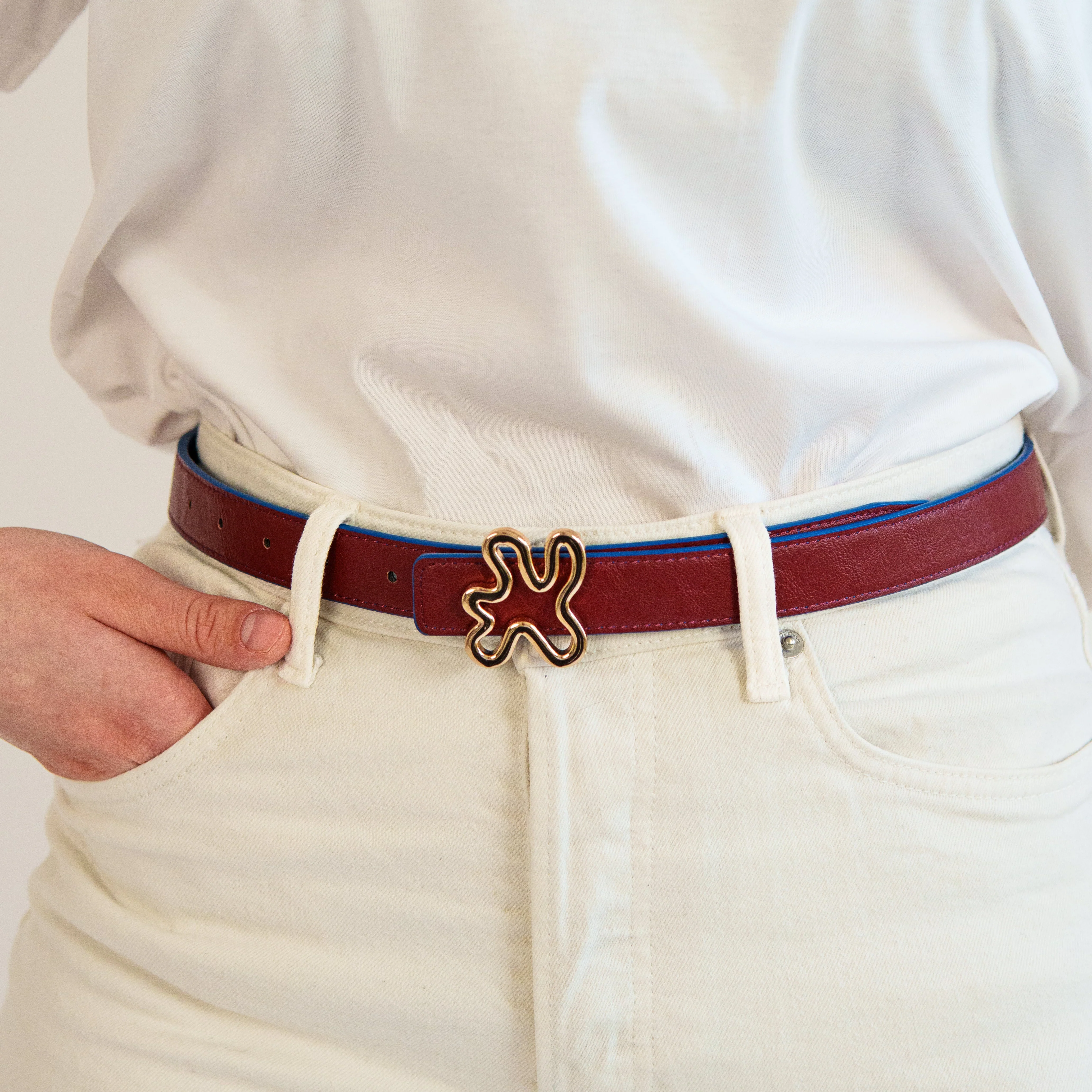 REVERSIBLE BELT STRAP // Red & blue - Image 5