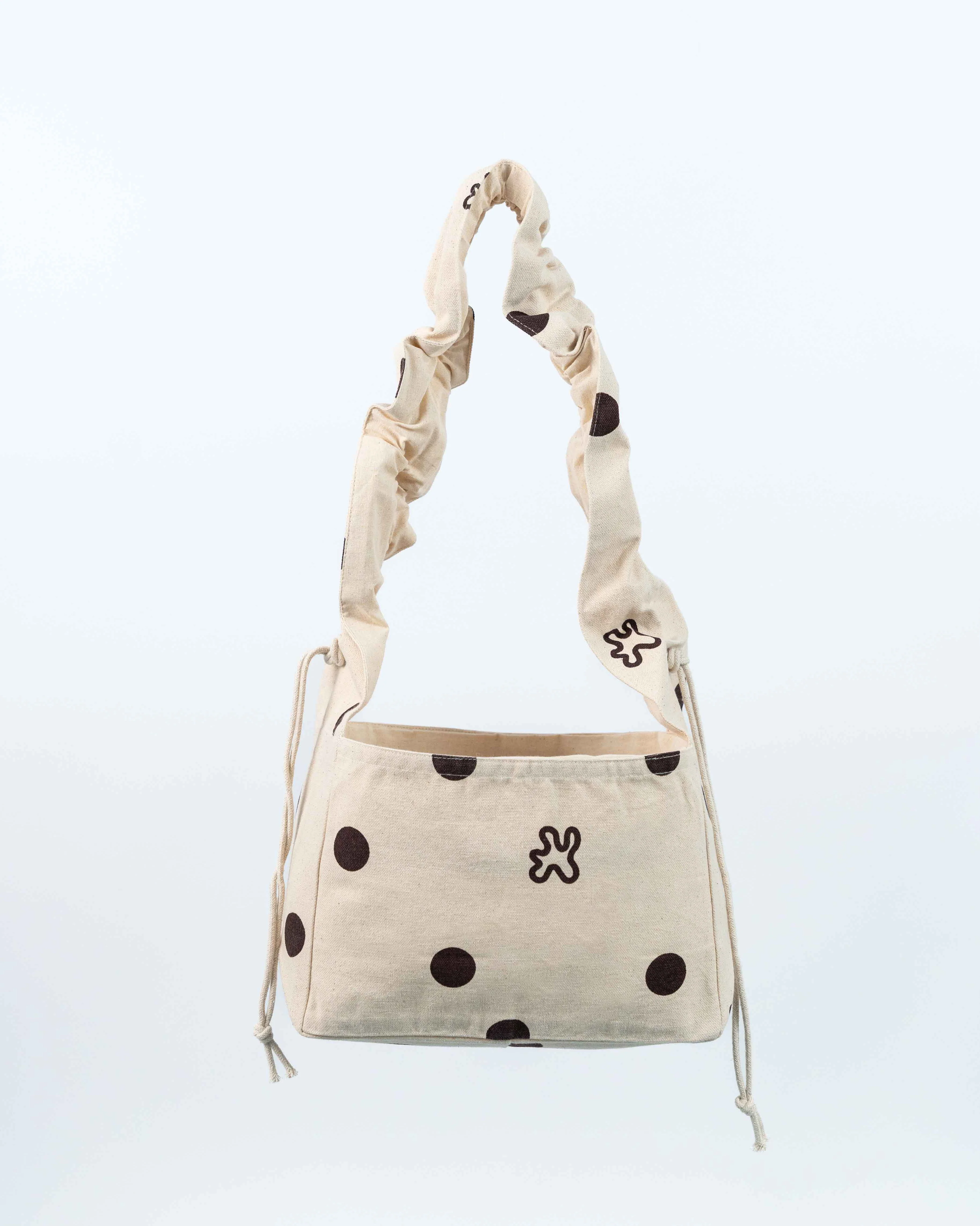 RUFFLE MINI SHOPPER // BROWN DOTS - Image 11