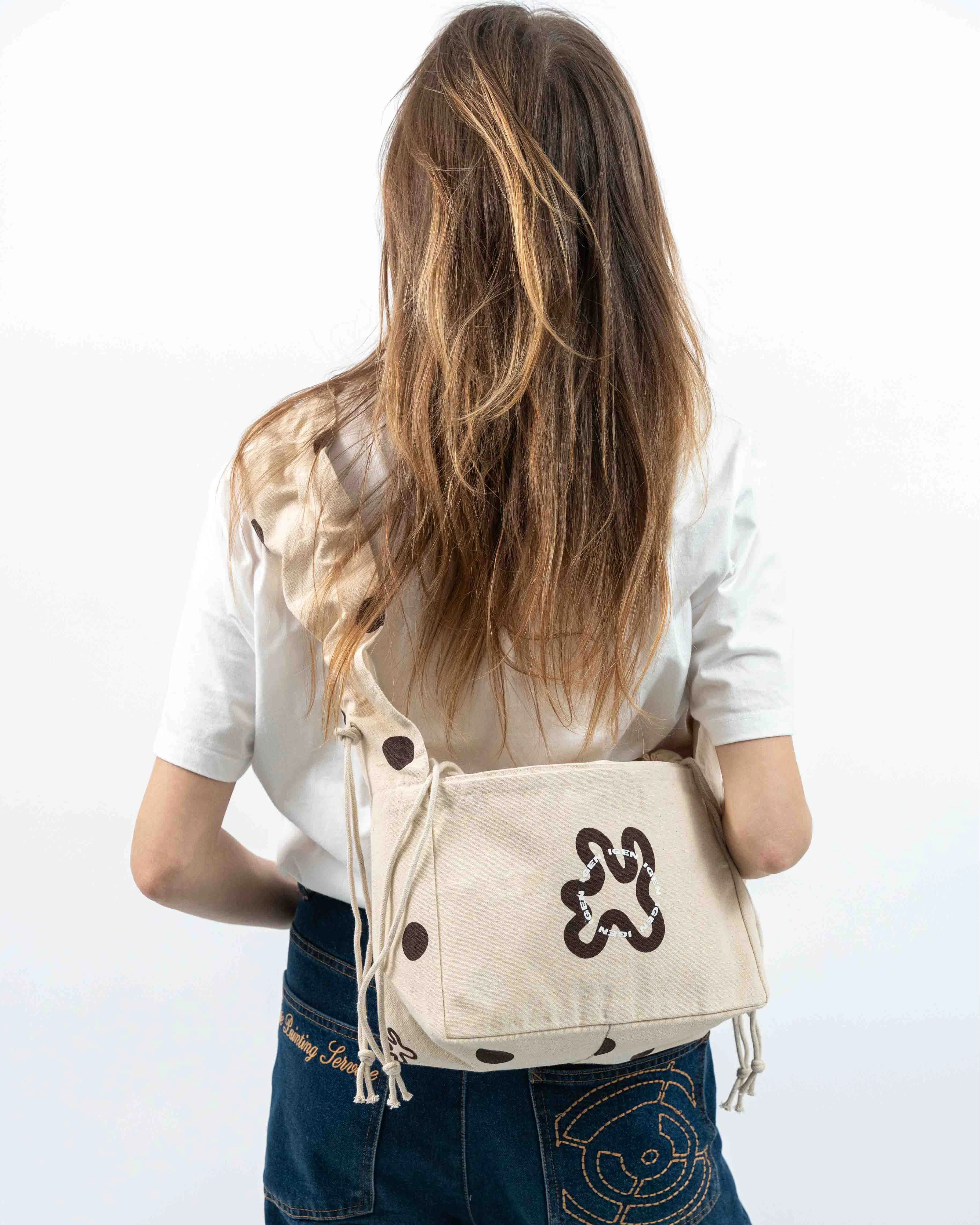 RUFFLE MINI SHOPPER // BROWN DOTS - Image 7